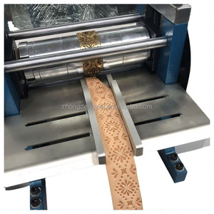 Machine de polissage thermique hydraulique de précision sur mesure, avec pompe, pour le gaufrage de ceintures en cuir véritable et le repassage de sangles, dotée d'un rouleau chauffant pour le placage à température. - Product Image 3