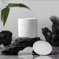 Pots à bougies en céramique simples de haute qualité avec couvercles Logo personnalisé en gros écologique et sain pour ensembles de diffuseurs à roseaux