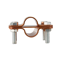 Pince de terre en bronze de haute qualité, pince de terre carrée croisée avec surface lisse pour câble d'alimentation électrique