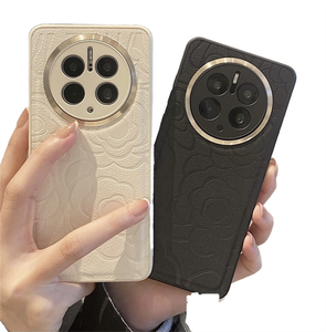 Pour Mate60pro étui de téléphone portable en cuir P40 camélia métal miroir Magic5 protection tout compris - Product Image 1