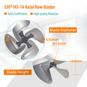 ใบพัดพัดลมสแตนเลสไฟฟ้าสำหรับเครื่องปรับอากาศ, 530*145-14-4สำหรับใช้ในอุตสาหกรรมและในบ้าน - Product Image 4