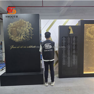 Panneau de fond carré en acrylique noir, lisse, durable, moderne, luxueux, personnalisable, pour décoration de mariage, panneau d'accueil - Product Image 6