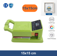 Nouvelle presse à chaud manuelle portable 15x15cm pour l'impression par sublimation d'étiquettes de col de t-shirt 6x6" 220V/110V Garantie 1 an