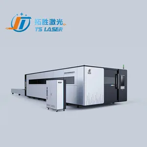 Tuosheng 1000W-6000W máquina de corte a laser de fibra de alumínio plataforma de troca de corte a laser de metal com tampa totalmente fechada