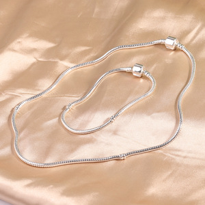 Panjia <b>Snake</b> Bone <b>Chain</b> Bracelet And Necklace Set For Women <b>Silver</b> Tone Everyday Wear Jewelry Set - Product Image 1