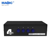 Yeni çift yönlü AV RCA ses Video anahtarı dönüştürücü monitörler için 4 giriş 1 Out USB KVM anahtarı