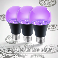 Lampe Piège à Insectes AC 110V-220V A19 Culot E26 Décoration Paysagère Résidentielle 12W Ampoule LED UV Violette Noire CRI 80 1000