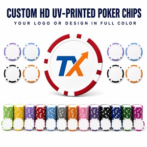 Jetons de poker en <span class=keywords><strong>plastique</strong></span> personnalisables de 11,5 g, ABS, logo personnalisé, jeu de société professionnel, vente en gros, 40 mm, poids lourd, qualité supérieure - Product Image 1