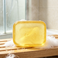 Sabun Batang Kuning Transparan Bernutrisi untuk Kulit, Aroma Tahan Lama, Sabun Pembersih Lembut untuk Penggunaan Tangan & Mandi