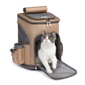 حقيبة سفر عربة ظهر للكلاب والقطط خفيفة الوزن قابلة للطي مع ألواح تهوية وسحاب متين - Product Image 2