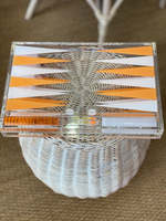 Jeu de société de Backgammon en acrylique Orange, puces de Backgammon de luxe, ensemble de jeu en Lucite transparent avec dés pour le jeu en famille