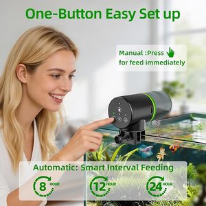 Distributeur automatique de nourriture pour poissons d'aquarium avec deux méthodes de fixation, minuterie intelligente, distributeur automatique de nourriture pour poissons réglable - Product Image 6