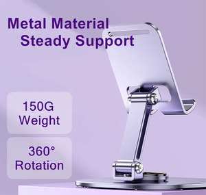 Tragbare 360 Grad drehbare Telefon halterung Halterung Legierung Telefonst änder halter Verstellbarer faltbarer Tablet-Handy halter für Schreibtisch - Product Image 4