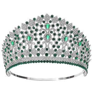 Large Rhinestone Pageant <b>Crown</b> Multicolor Crystal <b>Tiara</b> For Wedding Bridal Birthday Party Headpiece - Product Image 6
