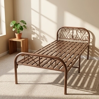 Lits pliants en métal pour chambre à coucher, lits pliants simples, cadre de lit simple en métal, portable, lits pliants pour adultes