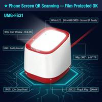 Scanner de codes QR 2D de bureau multi-angles FS31 ±45° °   Lecteur de codes-barres USB à écran inclinable et détection automatique pour paiement mobile en magasin de détail