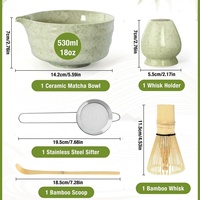 Ensemble d'outils en céramique pour matcha, bol à bec verseur, outils de préparation du thé, style japonais, option logo Fujian, 100 pièces, de première qualité