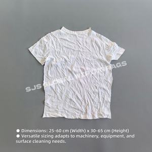 Trapos de limpieza ecológicos 100% algodón para uso industrial, trapos de tela recuperada, trapos de camiseta blanca reciclada. - Product Image 3