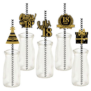 Drapeau en papier jetable noir et or <span class=keywords><strong>de</strong></span> luxe pour le réveillon du Nouvel An, idéal pour les décorations <span class=keywords><strong>de</strong></span> fête d'anniversaire et les fournitures <span class=keywords><strong>de</strong></span> fête jetables - Product Image 1