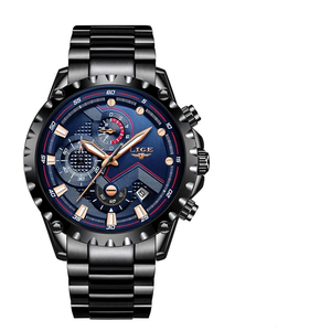 LIGE 9821 Dernière montre de luxe de bonne qualité Tendance Design Prix bas Multicolore <span class=keywords><strong>Chic</strong></span> Multifonction Hommes Montre Quartz Bracelet en acier inoxydable - Product Image 2