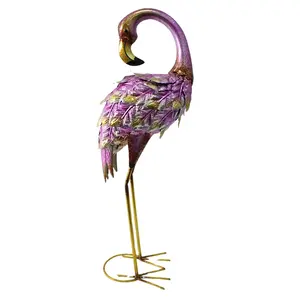 Wrought iron flamingo garden decoration animal ornaments activity handicraft manufacturers