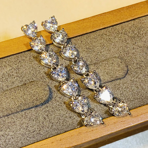 Orecchini pendenti a catena Sweet Heart per donna, accessori per l'orecchio alla moda da indossare tutti i giorni - Product Image 6