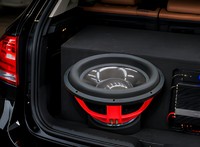 Subwoofer Mobil Kompetisi SPL 15 Inch atau 12 Inch 2500W 27Hz 8 Lapis Kawat Aluminium Datar Serat Karbon Ferit Daya Tahan Tinggi
