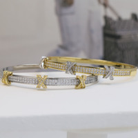 Bijoux de marque en laiton de mode chaude Bracelet d'ouverture de la lettre D plaqué or 18 carats