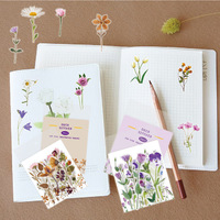 Lot d'autocollants floraux transparents en PET imperméables, style frais et simple pour journal créatif, scrapbooking et tulipes