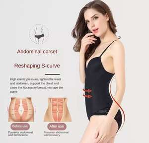 Hot Selling Plus Size Low Back <b>Bodysuit</b> Shapewear for Women with Medium Control Seamless Tummy Control Spandex/Nylon Material - Product Image 3