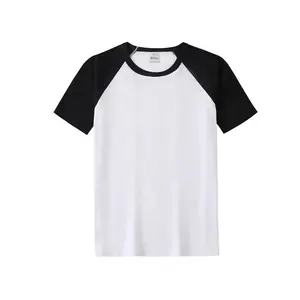 wholesale soft tuch t shirt contrast color raglen sleeves model polyester sublimation blank Men's Batik T-shirts