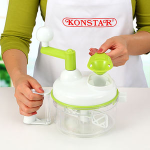 New Hot Selling Adjustable Plastic Double Blade Green Rotate Garlic Quickly Chop Tabletop <b>Vegetable</b> <b>Cutter</b> - Product Image 2