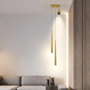 Moderno piccolo lampadario a Led per sala da pranzo <span class=keywords><strong>con</strong></span> faretto lampada a sospensione nera oro cucina Bar comodino soffitto illuminazione a sospensione - Product Image 1