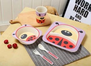 Factory Directly 5pcs Cute Animal Design Children Tableware <strong>Set</strong> Bamboo Fiber Kid Dinnerware <strong>Plate</strong> <strong>Set</strong> <strong>Picnic</strong> <strong>Plate</strong> <strong>Set</strong> - Product Image 5