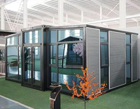 Maison conteneur préfabriquée portable de luxe 40 pieds x 20 pieds, 4 chambres, bureau mobile/dortoir, salon, atelier, entrée, salle de sport, panneau sandwich