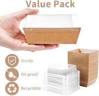 200 Boîtes à Charcuterie Individuelles de 5 Pouces avec Couvercles Transparents, Boîtes de Pâtisserie en Papier Jetables pour Desserts et Plats à Emporter