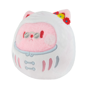 Dễ thương màu hồng mèo tròn plushies thiết kế độc đáo mềm đồ chơi nhồi bông cho tất cả các lứa tuổi pháp trứng sang trọng Gối búp bê cho ôm - Product Image 1