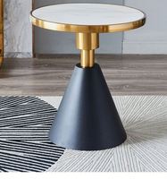 Table d'appoint en métal Rock Board pour salon, chambre et petit appartement, table de chevet ronde mobile, facile à nettoyer