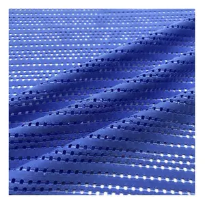 fashion polyester spandex swimwear mesh stripe fabric elastic hole jacquard fabric for bikini swimsuit swim fabric supplier