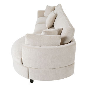 Угловой диван-секция из синели, 3 секции, изогнутый шезлонг, 3 декоративные подушки, современный дизайн, экологичный, прочный, для гостиной - Product Image 3