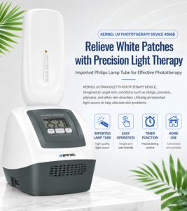 Dispositivo de Fototerapia NB-UVB Kernel 4006B 311NM Equipado con 2 Lámparas UVB para el <span class=keywords><strong>Tratamiento</strong></span> de <span class=keywords><strong>Dermatitis</strong></span>, Psoriasis y Vitíligo - Product Image 2
