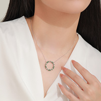 Collier Pendentif Cercle Creux en Argent Sterling S925 avec Pierre Précieuse Marquise, Bijou Élégant pour Femme, Idéal pour le Quotidien et les Fêtes