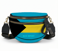 Sac à bandoulière léger pour femme avec fermeture éclair, motif drapeau des Bahamas, sac de loisirs patriotique