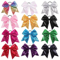 Ensemble de 12 pièces de paillettes en métal et de bandeaux holographiques arc-en-ciel avec queue de cheval élastique étincelante avec bandeaux