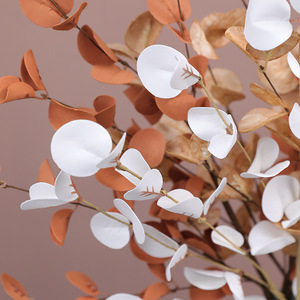 Plante d'eucalyptus artificielle Ruilisi, 36 feuilles, blanc, gris, rouge, décoration de mariage, accessoire de décoration pour la maison - Product Image 4