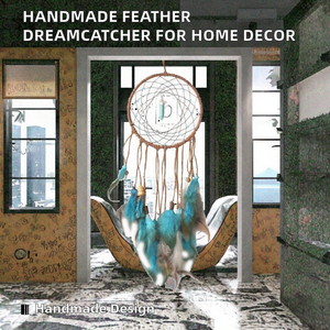 JIN PENG <span class=keywords><strong>Atrapasueños</strong></span> artesanal de 40 cm con plumas, ecológico, para decoración de pared en el hogar, bodas, cumpleaños, regalo - Product Image 3
