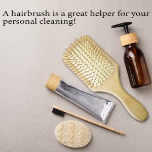 Eco Bambus Haar bürste Natur Holz Anti statische Entwirrungs bürste Haar Kopfhaut Massage Kamm Luftkissen Massage gerät Bürste - Product Image 6