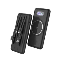 Batterie externe magnétique sans fil avec écran LED, design ultra fin, haute capacité, batterie Li-polymère, entrée Type-C, charge rapide