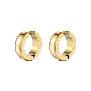 Boucles d'oreilles clipsables en acier inoxydable plaqué or 18 carats, style punk rock, bijoux hip hop délicats - Product Image 4