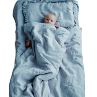 Parure de lit en Fiber de lin français, style biologique, linge de lit pour bébé, drap ajusté, berceau pour enfants